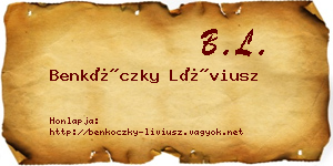 Benkóczky Líviusz névjegykártya